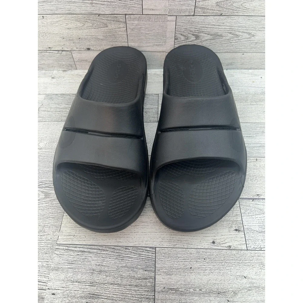 Oofos OOriginal Slide Shoes Mens Size 8 Womens 10 Black Recovery Slip On Sandals